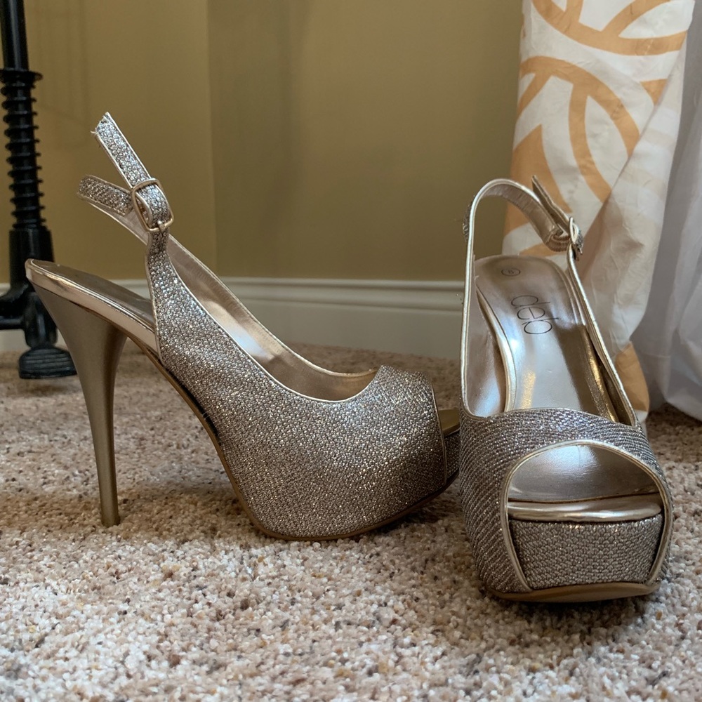Gold Sparkle High Heels